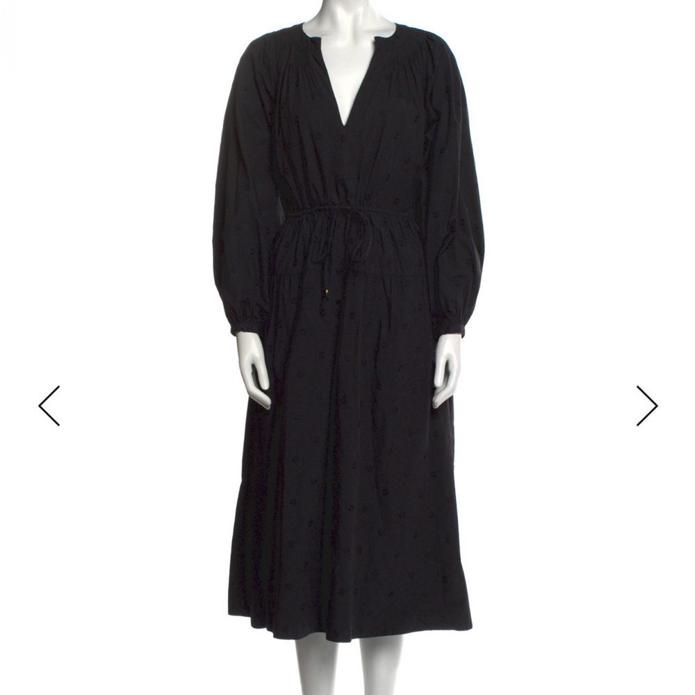 Ulla Johnson Black Embroidered Midi Dress – Size S